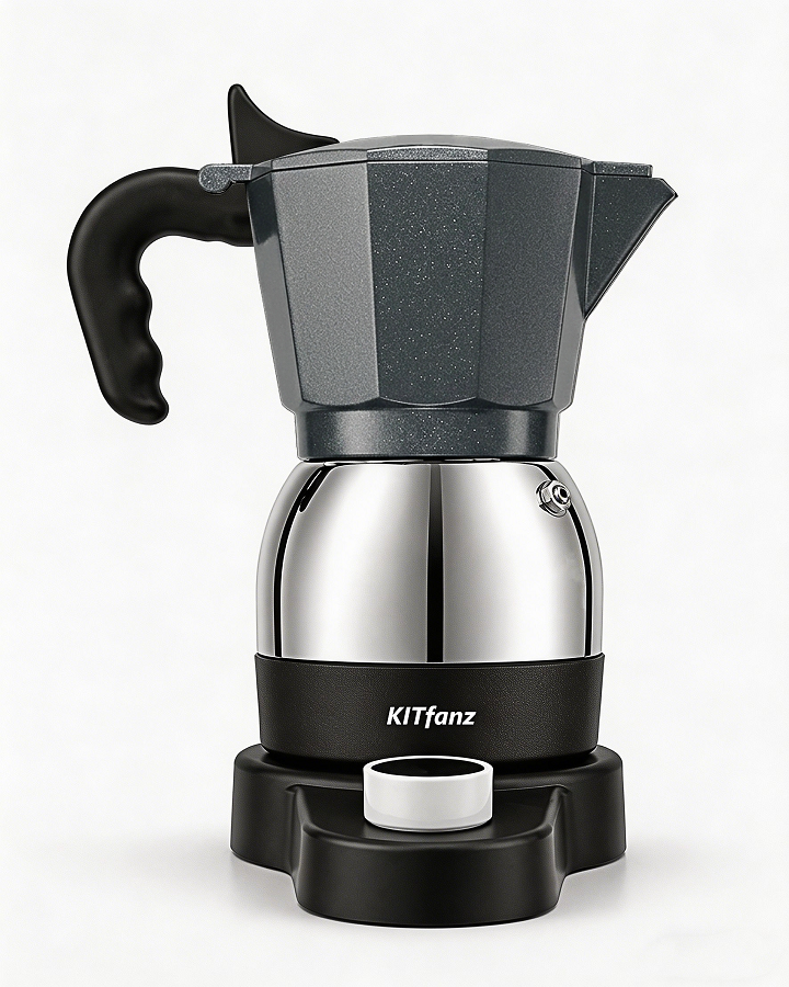 Bright Grey Electric Moka Pot
