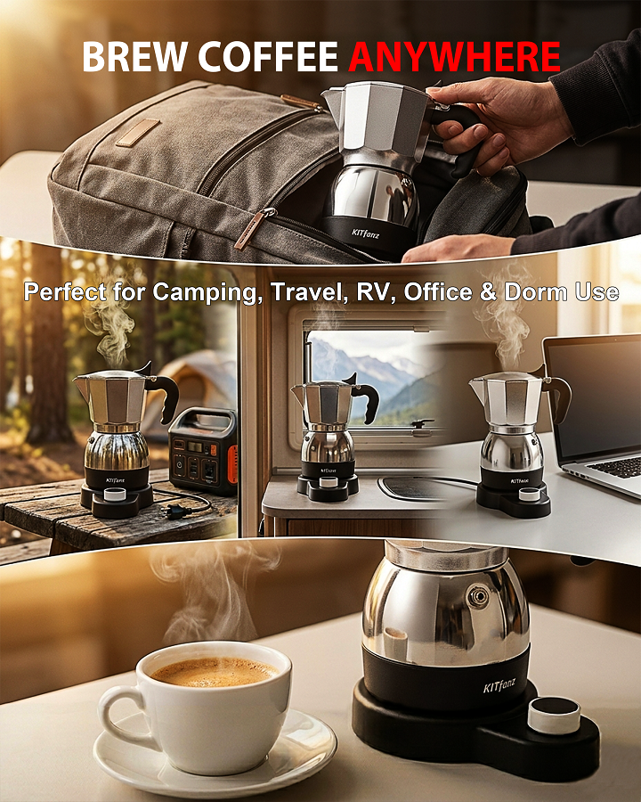 Bright Black Electric Moka Pot - Image 5