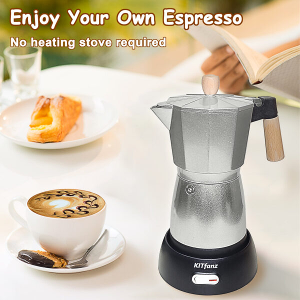 Bright Silver Electric Moka Pot - KITfanz | Electric Moka Pot