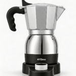 Bright Silver Electric Moka Pot