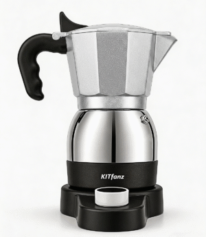 Bright Silver Electric Moka Pot